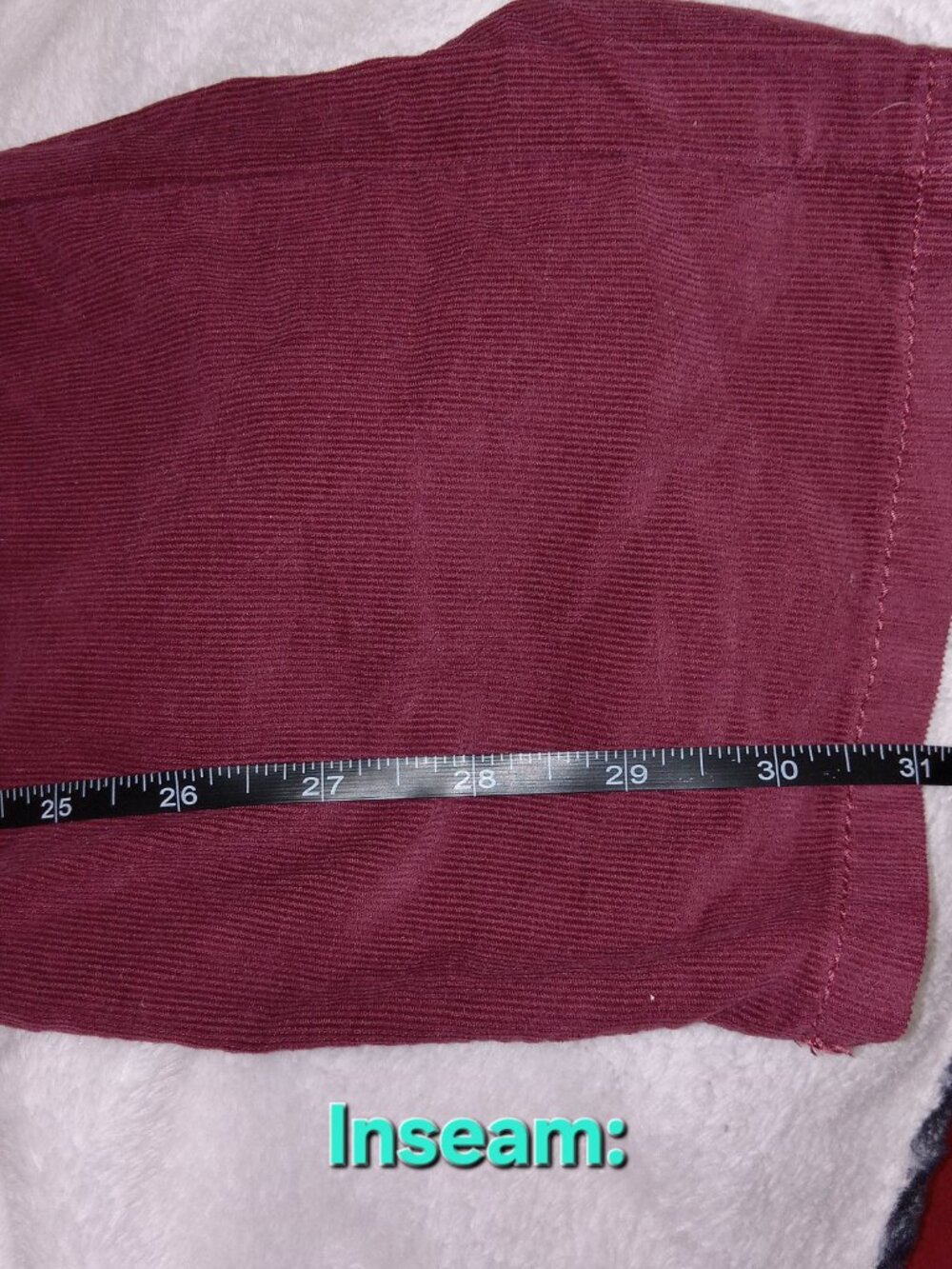 American Eagle Baggy Mom Corduroy Pants High Rise Maroon Red Sz 0 NWT - Picture 14 of 14